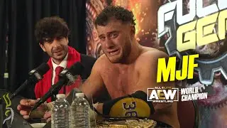 TEARS OF JOY: AEW Champion MJF cries in Media Scrum after defeating Jay White | AEW Full Gear
