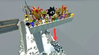 SPARTAN Kicks Every Sprunki Character Off the Giant Bridge! | Garry's Mod