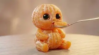Orange Baby Eating ASMR | Juicy Fruit Munch Loop