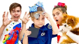 ناستيا وميا يلعبان بالحيوانات