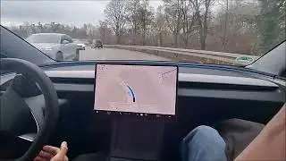 AutobahnTesla FSD Probefahrt München - Abfahrt vom Tesla Center