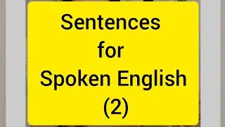 sentences for spoken English (2)