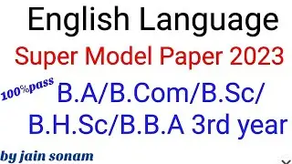 B.A/B.Com/B.Sc/B.H.Sc/B.A(Mang)/B.C.A3rd year English Language 2023Foundation Course paper-2 SMP2023