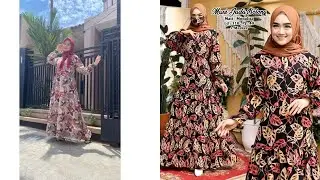 15 Model Gamis Motif Janda Bolong yang Sedang Trendi