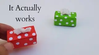 How to make _ mini Tissue box (actually works) | Miniature paper craft | Paper Dollhouse accessories