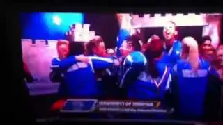 Cheerleader going crazy celebrating