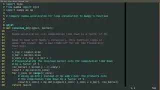 Implement 1D convolution, part 2: Comparison with NumPy convolution()