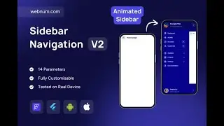 FlutterFlow Animated Sidebar Navigation ➡️ Drawer 🗄️ Menu UI 📜 