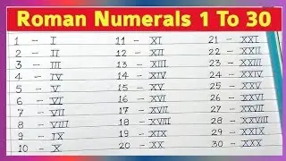 roman number | roman number 1 to 30 | roman numbers