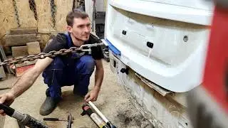 Hyundai Solaris. Body repair. Rear impact, rear panel and trunk lid removal.