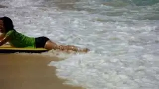 Christine having fun boogie boarding