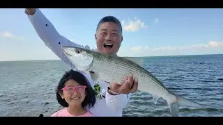 Eight year old girl CRUSHES giant Miami Bonefish!!!!!