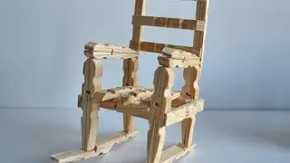 How to Make a Wood Tramp Art Rocking Chair with Clothespins Tutorial