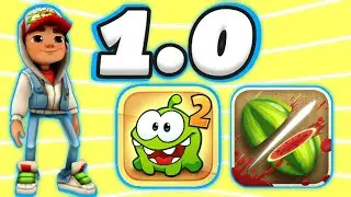 Как выглядели самые первые версии легендарных игр? Часть 2●Cut the rope2 1.0●Subway surf 1.0.