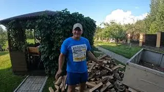 Дрова легковым прицепом. Отвёз два складометра