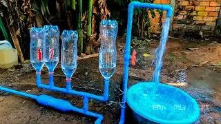 Water booster ideas with 3 recycle plastic bottle