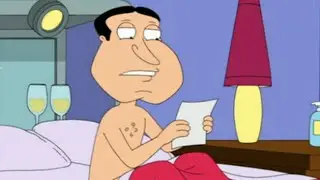 Quagmire reads a letter from bowser