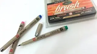 Sakura Pigma Brush Pen Micron Demonstration with Water Part 1