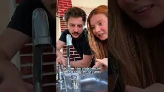 Quem perder paga o lanche - enchendo copo de água #casal