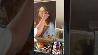 Oil Painting Tips with Ardak: Mastering Salvatore Mundi 🎨✨ #shortsvideo #oilpainting #artistsharing