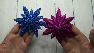 Snowflake made of glitter foamiran voluminous