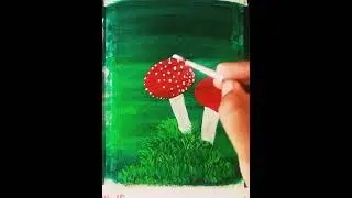 how to paint mushroom / acrylic painting tutorial/ painting for Beginner tutorial#acrylicpainting
