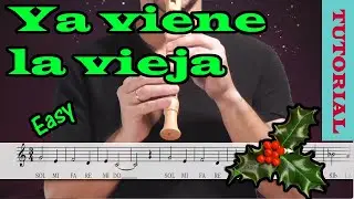 Ya viene la vieja - Tutorial flauta con partitura | Karaoke instrumental