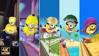 Minion Rush Race- Jelly Jar Vs Banana Man Vs Ice Tober Carl Vs Santa Carl Vs Sorcerer Stuart Minions