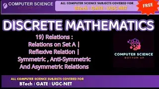 19) Relations on Set A | Reflexive , Symmetric, Anti-Symmetric and Asymmetric relations on a set A.