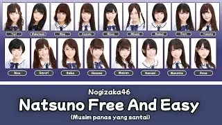 [Color Coded] Nogizaka46 (乃木坂46) - Natsu no Free & Easy Lyrics KAN/ROM/IDN