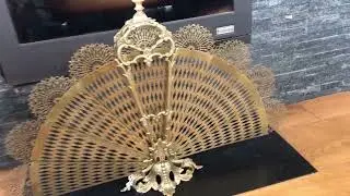 Антикварный каминный экран в виде веера  0606210001
