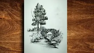 How to Draw Landscape for Beginners - Easy Step by Step Landscape Drawing Tutorial
