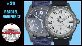 Men's wrist quartz watches Readeel FS-619 and Naviforce NF9126 on AliExpress. Unpacking parcels.