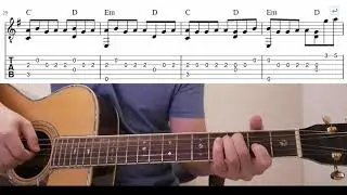 Closer (The Chainsmokers) - Easy Fingerstyle Guitar Playthough Tutorial Lesson With Tabs