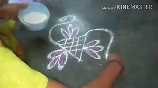 weekly kolam with colour kolam