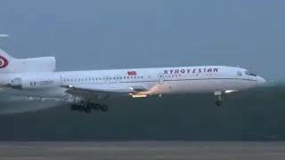 Kyrgyzstan - Government Tupolev Tu-154M (EX-00001) landing at Ferihegy