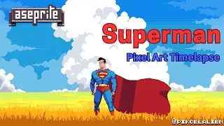 Super man pixel art timelapse