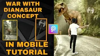 War with dinosaur concept  | dinosaur | manipulation photo editing