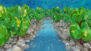 Low Poly Animation Blender 3.1 alpha, Forest stream.