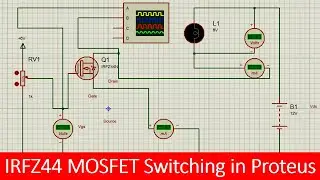 IRFZ44 mosfet simulation Proteus tutorial