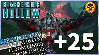 253k Overall! Shadow Priest +25 Brackenhide Hollow Fortified M+ WoW Dragonflight Season 2 10.1.5