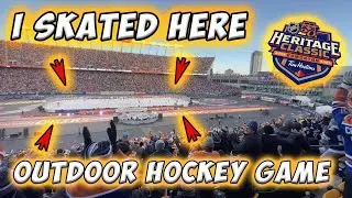 I got to skate at the Heritage Classic😨🏒