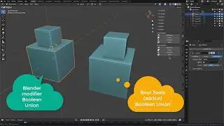 44. Difference of the Boolean union between Bool Tools addon and Blender. Enjoy Blender!