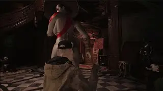 Resident Evil 8 Village Lady Dimitrescu in God of War Kratos Outfit - Rose Winters with Fly Swatter