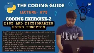 Coding Exercise-2 on Functions | List & Dictionaries Questions | Python Tutorials For Beginners