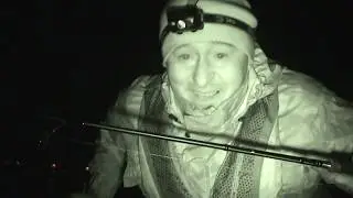 Очередная ночная рыбалка на судака в черте города Новосибирска на Оби с лодки.