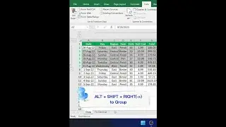 Excel Shortcut - Group and Ungroup Rows and Columns