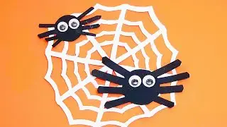 Paper Spider, Very Easy, Halloween paper crafts, decoration,