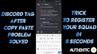 DISCORD TAG AFTER COPY PASTE | PROBLEM SOLVED ✅| TRICK TO REGISTER YOUR SQUAD IN 5 SECONDS