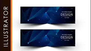 How to Make Simple Banner Abstract Blue Simple Using Adobe Illustrator